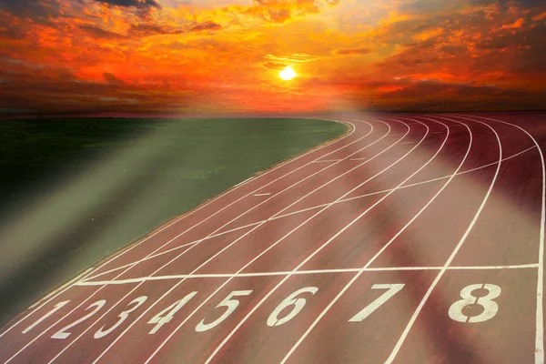 Atleet Track Running Track Met Mooie Schilderachtige — Stockfoto