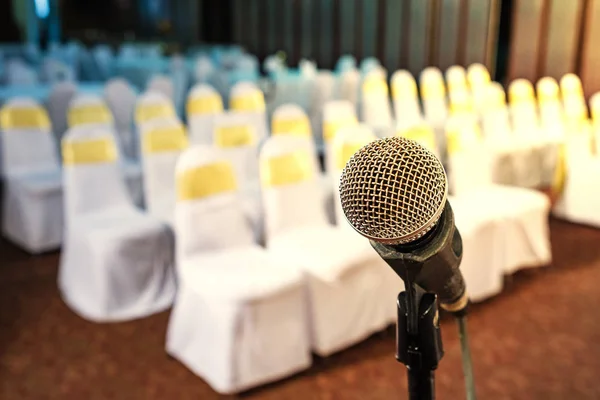 Close Microphone Meeting Room Seminar — Stock Photo, Image