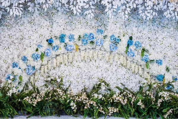 Mooie Bloemen Achtergrond Voor Bruiloft Scène Decoratie — Stockfoto