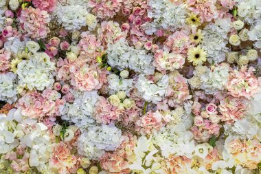 Çiçekler çok güzel arka plan düğün sahne dekorasyon için