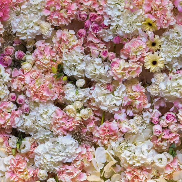 Mooie Bloemen Achtergrond Voor Bruiloft Scène Decoratie — Stockfoto