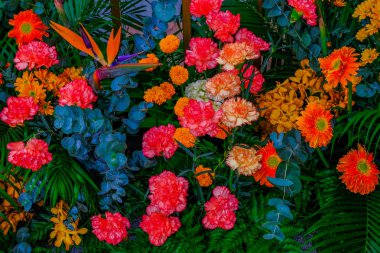 Çiçekler çok güzel arka plan düğün sahne dekorasyon için