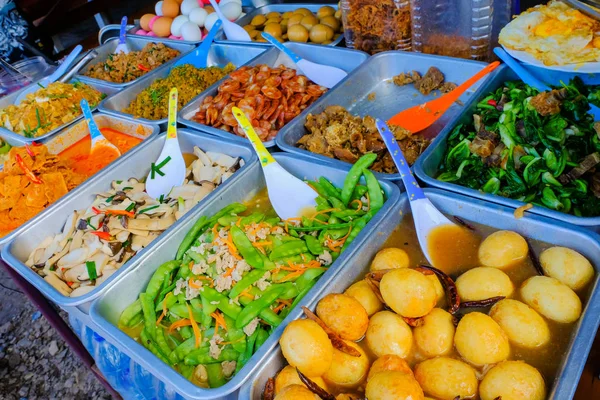 Traditional Bangkok Street Foods Economy Rice Local Morning Market — Stock Photo, Image