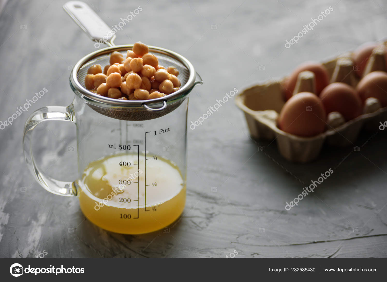 Chickpea Water Aquafaba Eggs Egg Replacement Vegan Concept Stock Photo Image By C Tataks