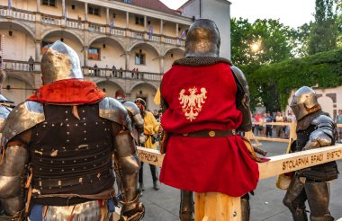 a reenactment of knightly fights at the castle of the silesian piasts in brzeg