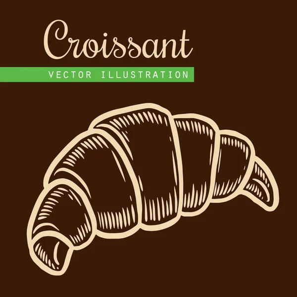 Croissant sur fond brun — Image vectorielle