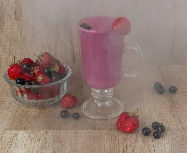 Berry Smoothie Table Glass — Stock Photo, Image