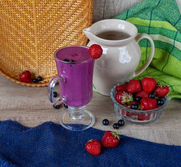 Berry Smoothie Table Glass — Stock Photo, Image