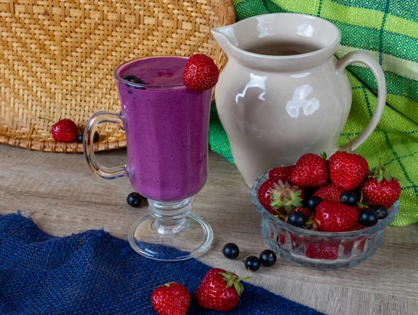 Berry Smoothie Table Glass — Stock Photo, Image