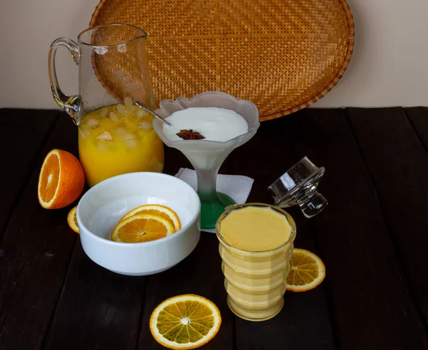 Smoothie Orange Table Glass — Stock Photo, Image