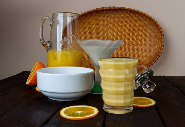 Smoothie Orange Table Glass — Stock Photo, Image