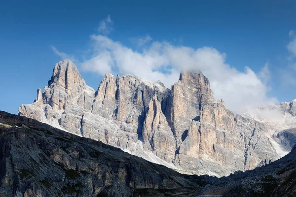 Paisaje Alpino Dolomitas Italianas Detalle Algunos Picos Montaña — Foto de Stock