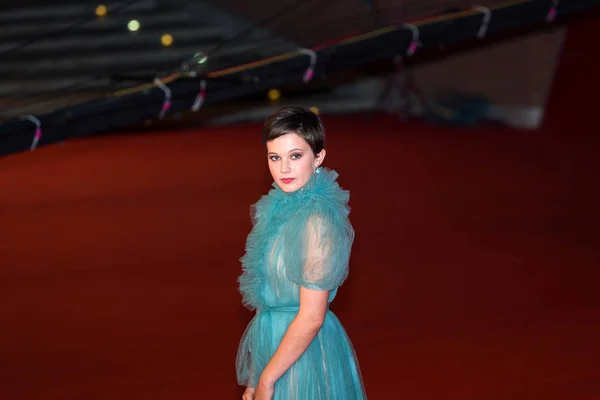 Roma Itália Outubro 2018 Cailee Spaeny Posa Tapete Vermelho Para — Fotografia de Stock