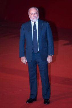 Rome, İtalya - 18 Ekim 2018: Aurelio De Laurentiis yürüyüş sırasında 13 Roma Film Festivali Auditorium Parco Della Musica, kırmızı halı.
