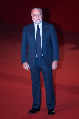 Rome, Italy - October 18, 2018: Aurelio De Laurentiis walk the red carpet during the 13th Rome Film Fest at Auditorium Parco Della Musica. clipart