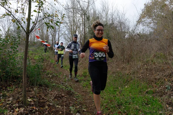 Anguillara Sabazia Roma Itália Dezembro 2018 Atletas Competem Corrida Trail — Fotografia de Stock