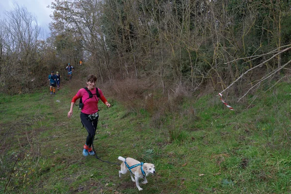 Anguillara Sabazia Rome Italy December 2018 Athletes Compete Trail Dei — Stock Photo, Image