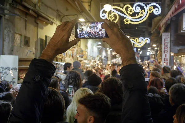 Neapol Włochy Grudnia 2018 Obszarze San Gregorio Armeno Słynie Tworzenia — Zdjęcie stockowe