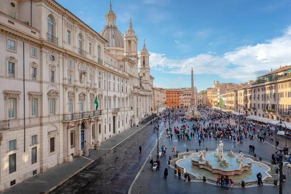 Piazza Navona, panorámás kilátással — Stock Fotó