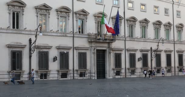 Roma Itália Agosto 2019 Palazzo Chigi Sede Institucional Governo Italiano — Vídeo de Stock