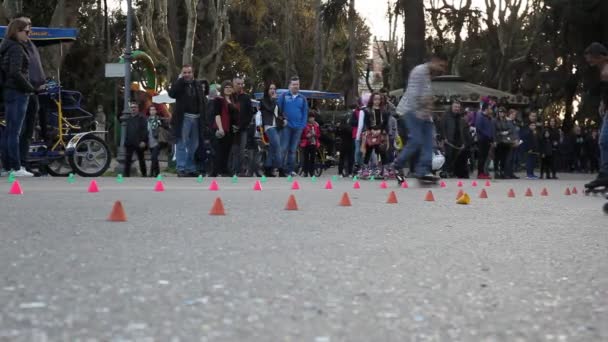 Rome Italy March 2016 Public Park Villa Borghese Some Young — Stock Video