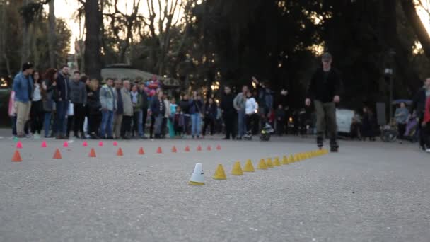 Rome Italy March 2016 Public Park Villa Borghese Some Young — Stock Video