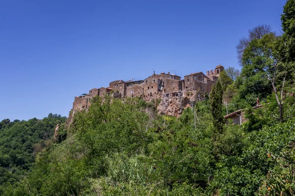 Panoramic View Village Calcata Province Viterbo Italy Medieval Village Built — Stock Photo, Image