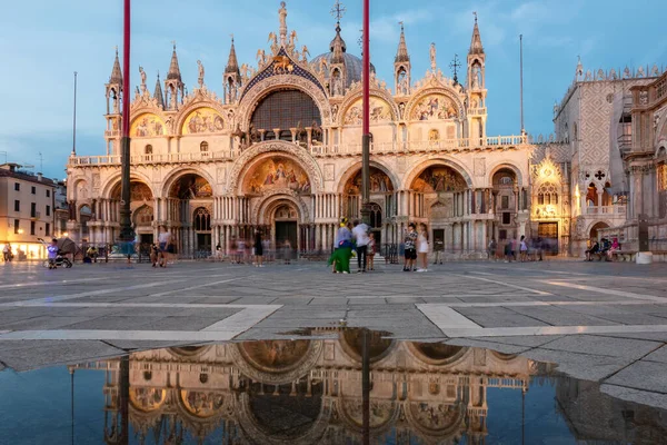 Benátky Itálie Srpna 2020 Bazilika Marka Celé Své Kráse Fasáda — Stock fotografie