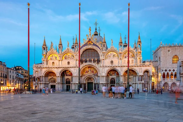 Venedig Italien Augusti 2020 Markuskyrkan All Sin Prakt Fasaden Basilikan — Stockfoto