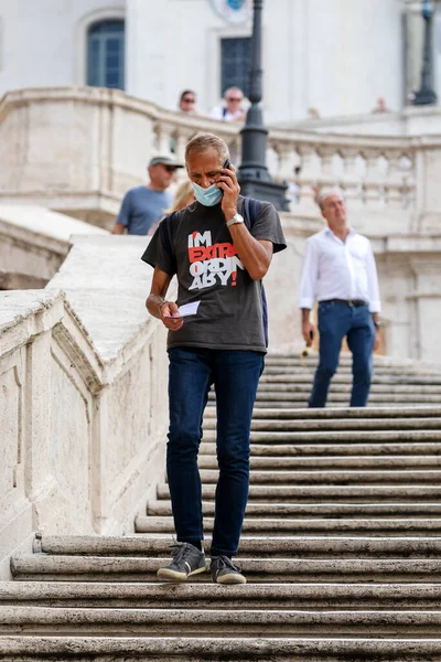 Roma Italia Septiembre 2020 Gente Caminando Por Las Calles Ciudad —  Fotos de Stock