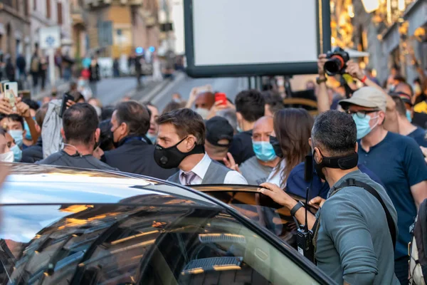 Róma Olaszország 2020 Október Tom Cruise Színész Történelmi Központ Utcáin — Stock Fotó