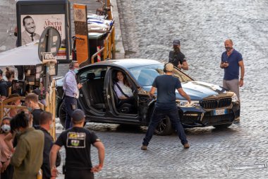 Roma, İtalya - 9 Ekim 2020: Aktör Tom Cruise yeni aksiyon filmi 