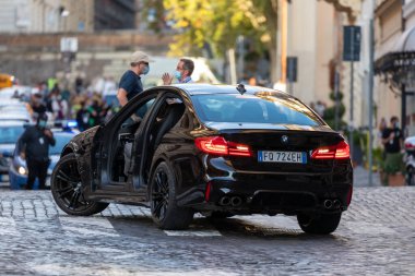 Roma, İtalya - 9 Ekim 2020: Aktör Tom Cruise yeni aksiyon filmi 