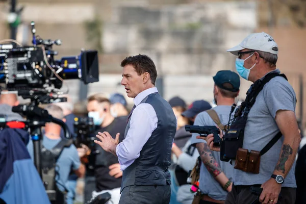 Roma, İtalya - 13 Ekim 2020: Aktör Tom Cruise yeni aksiyon filmi 