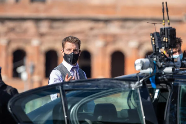 Rome Italy October 2020 Actor Tom Cruise Streets Historic Center — Stock Photo, Image