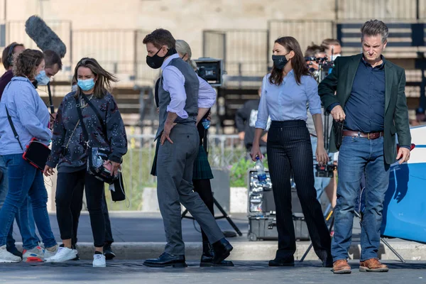 Roma Italia Octubre 2020 Tom Cruise Hayley Atwell Durante Rodaje — Foto de Stock