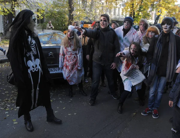 Kostym Parad Zombies Kiev Den Oktober 2015 — Stockfoto