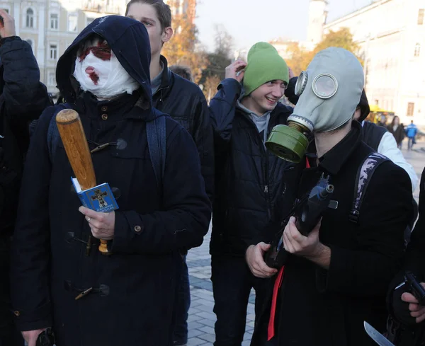 Costume Parade Zombies Kiev October 2015 — Stock Photo, Image