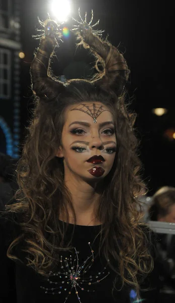 Concurso Entre Maquilladores Maquilladores Para Mejor Imagen Para Halloween Estilo — Foto de Stock