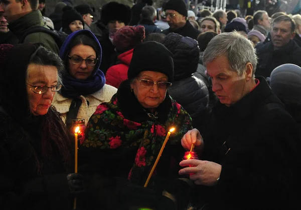 Uroczystości Czci Pamięci Ofiar Głodu Ukrainie Terenie Muzeum Narodowego Pamięci — Zdjęcie stockowe