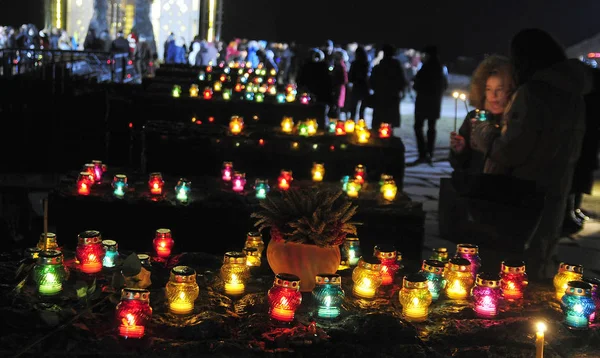 Den Ceremoni Som Hedrar Minnet Offren Hungersnöd Ukraina Territoriet Nationalmuseum — Stockfoto