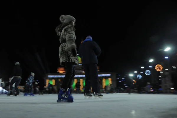 Skating Rink Wilayah Kompleks Nasional Expocenter Ukraine Vdnh Kiev Januari — Stok Foto