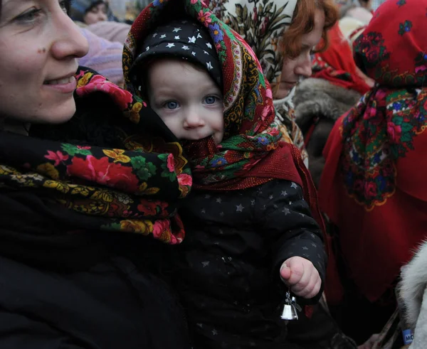 Deelnemers Van Processie Christmas Stars Kiev Januari 2018 Deze Dag — Stockfoto