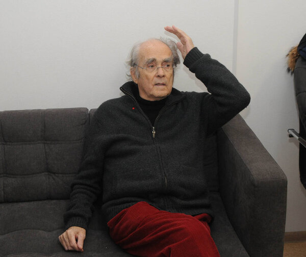 French composer, pianist, arranger, conductor and singer Michel Legrand during a press conference in Kiev, December 11, 2015