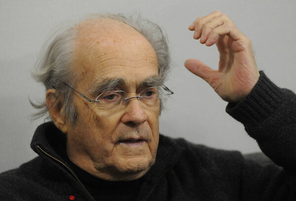 French composer, pianist, arranger, conductor and singer Michel Legrand during a press conference in Kiev, December 11, 2015