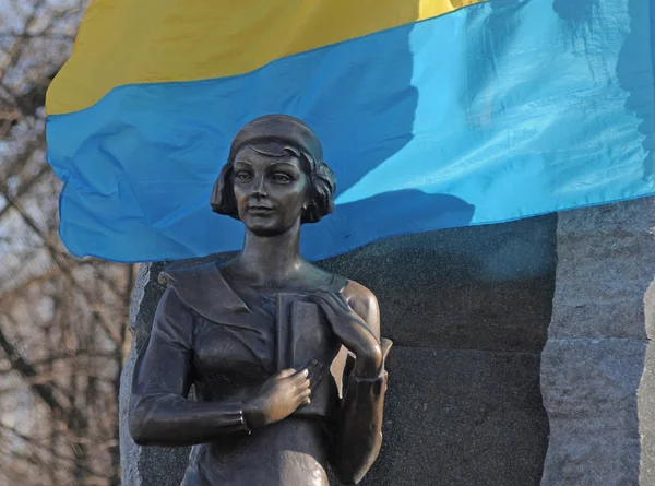 Monumento Elena Teliga Durante Cerimonia Apertura Kiev Febbraio 2017 — Foto Stock