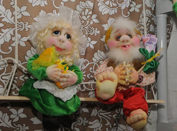 Textile Author Dolls Kiev April 2019 — Stock Photo, Image