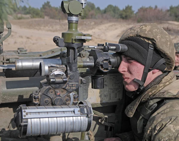 Ukrayna Silahlı Kuvvetleri Motorlu Piyade Tugayı Bir Asker Divichki Eğitim — Stok fotoğraf