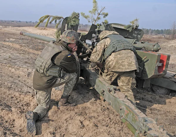 Ejercicios 59ª Brigada Infantería Motorizada Campo Entrenamiento Divichki Región Kiev — Foto de Stock