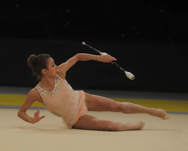 Ukrajinská Gymnastka Victoria Mazur Provádí Mezinárodní Moderní Gymnastické Soutěži Při — Stock fotografie